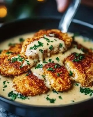 Crispy Parmesan Chicken with Rich Garlic Sauce image
