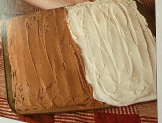 Chocolate sour cream sheet cake with half and half frosting image
